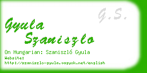 gyula szaniszlo business card