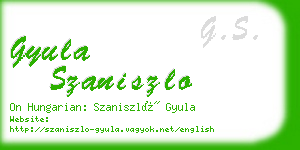 gyula szaniszlo business card